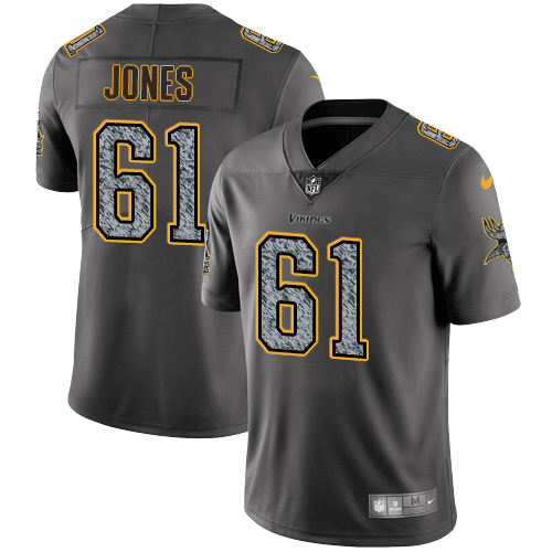 Minnesota Vikings #61 Limited Brett Jones Gray Static Nike NFL Men Jersey Vapor Untouchable->youth nfl jersey->Youth Jersey